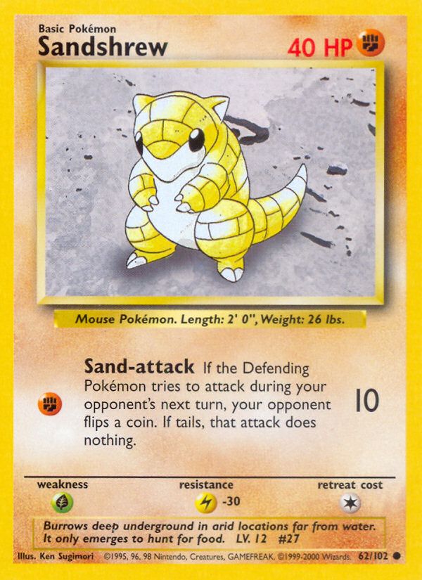 Sandshrew Base Set 1999-2000 