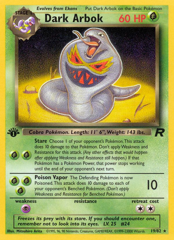 Dark Arbok 1st Edition 