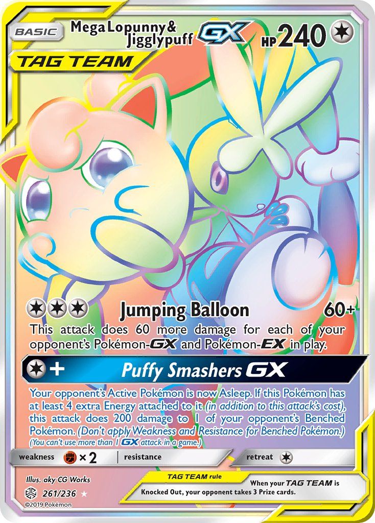 Full Art/Mega Lopunny &amp; Jigglypuff GX Secret 