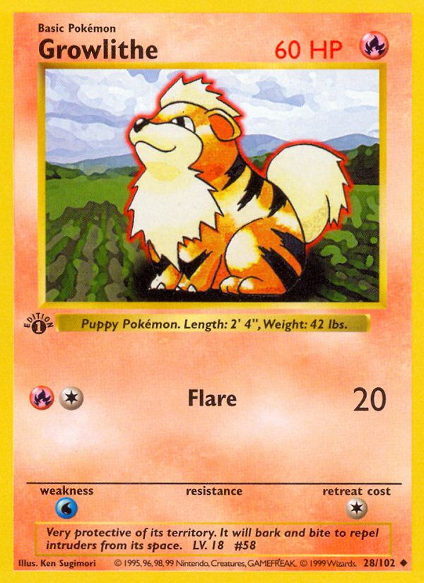 Growlithe 1st Edition 