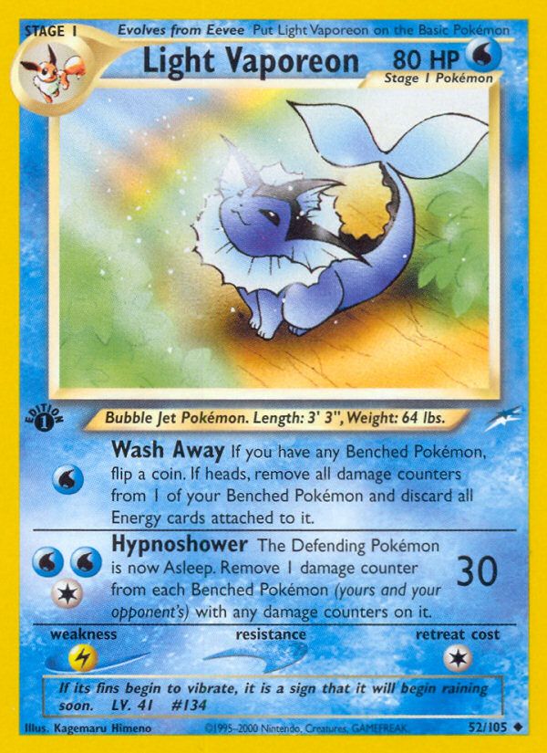 Light Vaporeon 1st Edition 