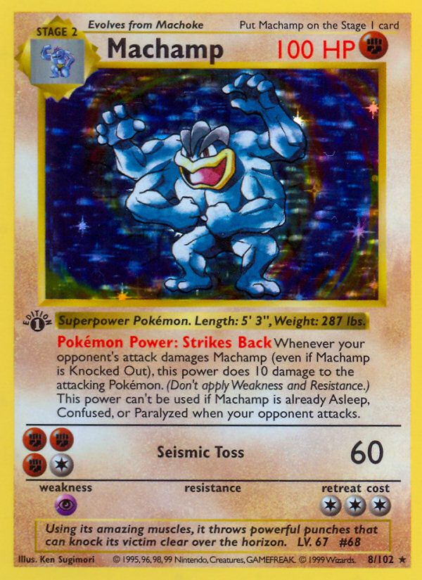 Machamp 1st Edition-Shadowless Holo