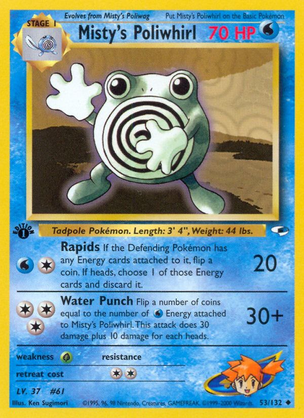 Misty's Poliwhirl 1st Edition 