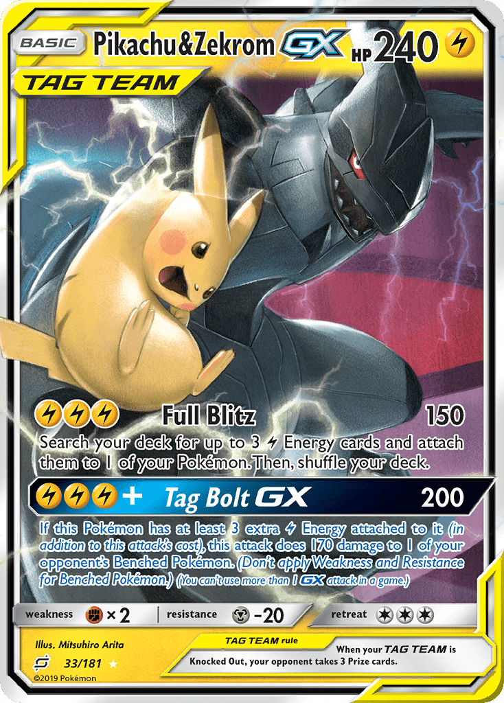 Pikachu &amp; Zekrom GX 