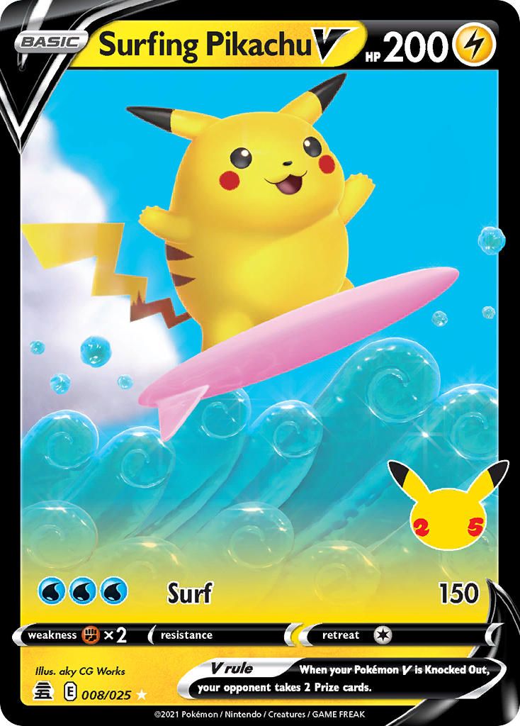 Pikachu Surfista V Portuguese Holo