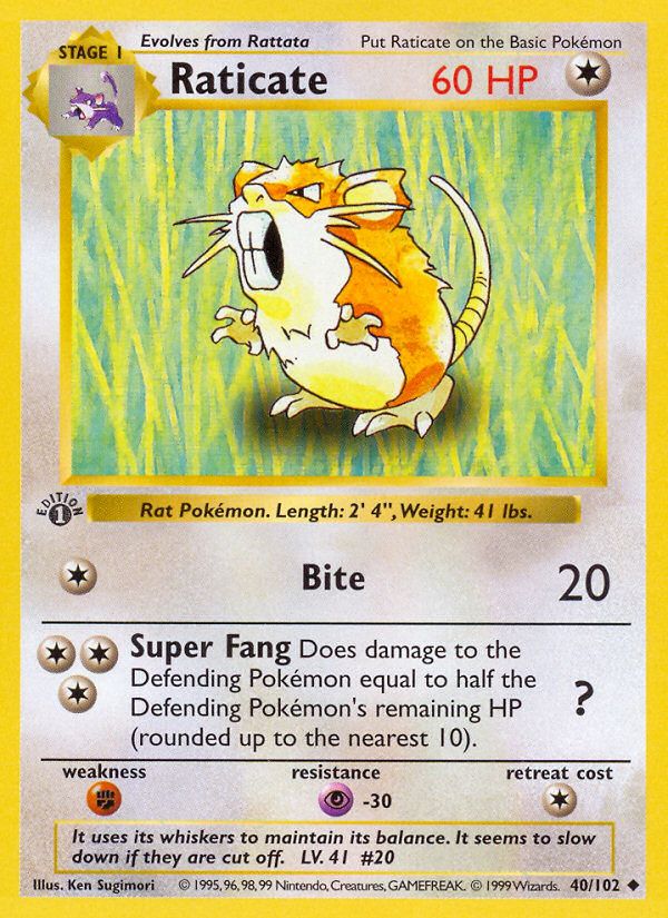 Raticate 1st Edition 
