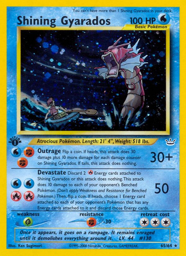 Shining Gyarados 1st Edition Holo