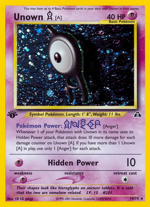 Unown A 1st Edition Holo