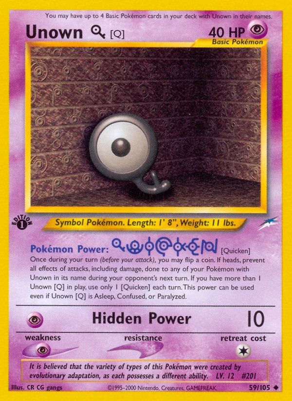 Unown Q 1st Edition 