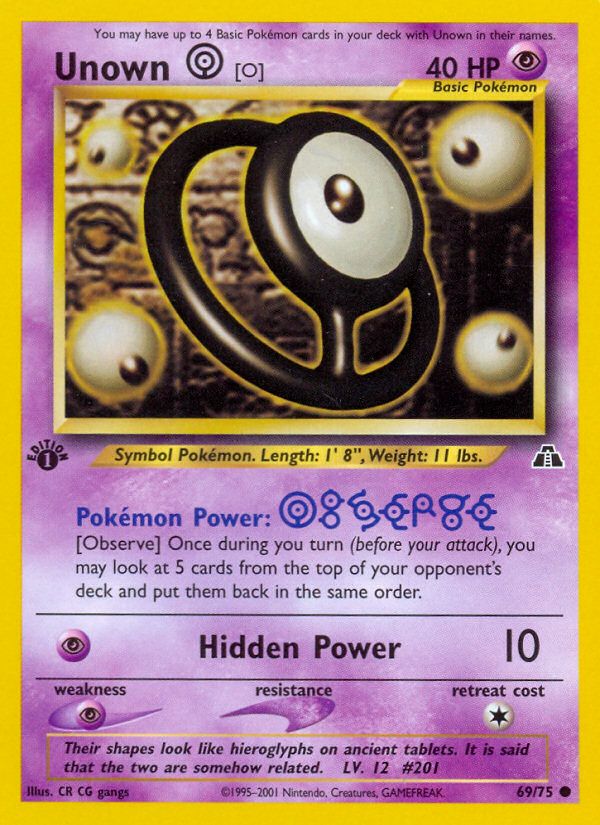 Unown O 1st Edition 