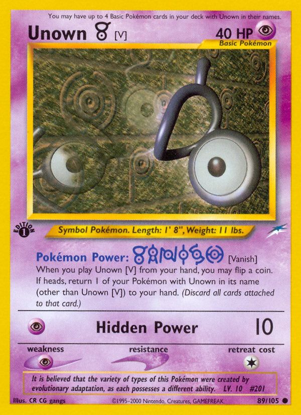 Unown V 1st Edition Holo