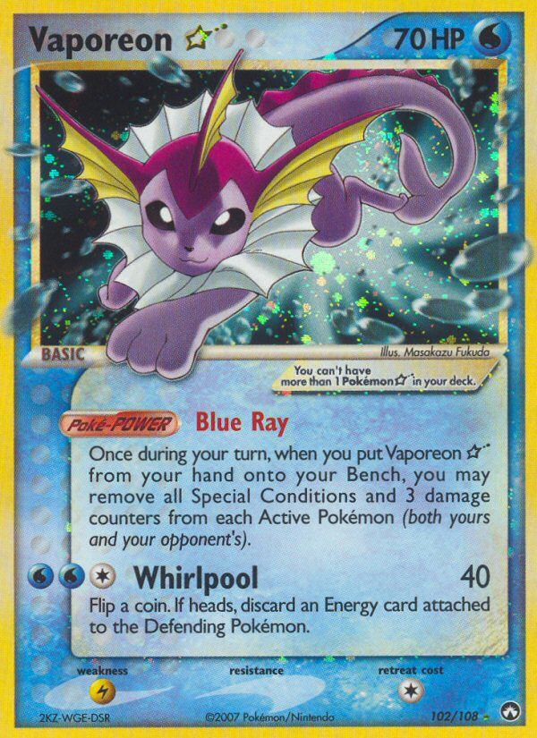 Vaporeon Gold Star Holo